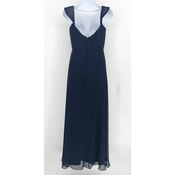 AFTER SIX 1560 Off-the-Shoulder Long Dress 2R Midnight Blue Gown Formal NWOT - Picture 8 of 13